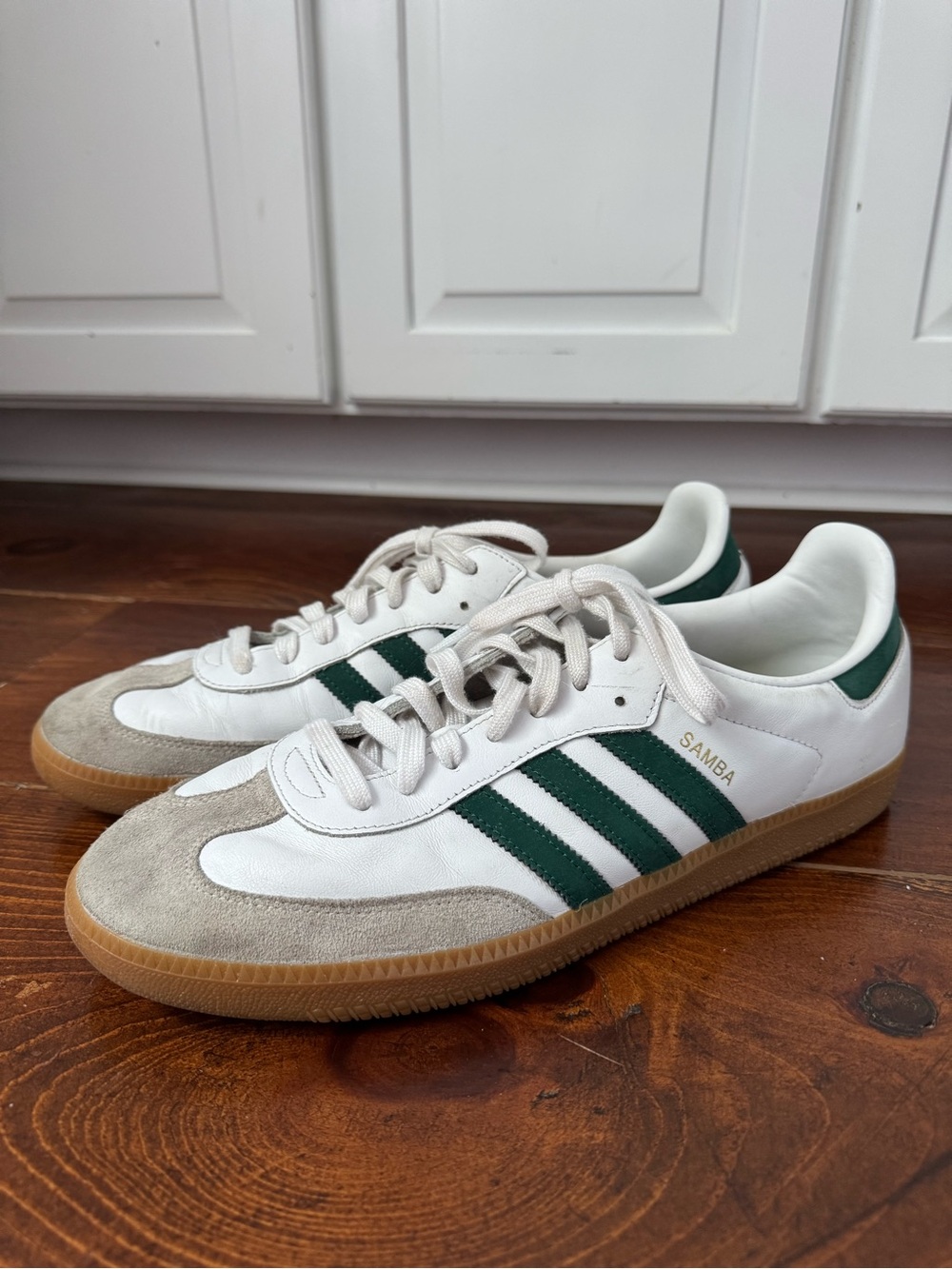 adidas Samba OG Collegiate Green Stripes and Gum Sole. Size 14 - Picture 2 of 10